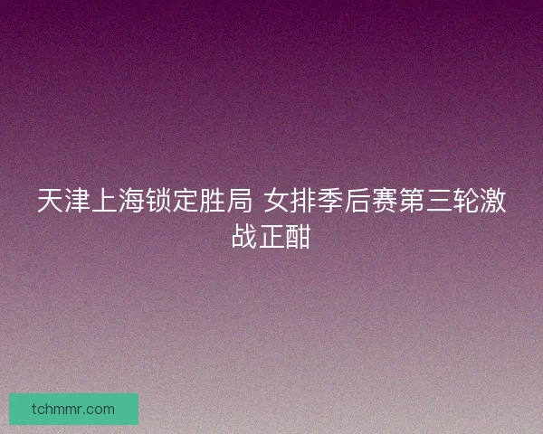 天津上海锁定胜局 女排季后赛第三轮激战正酣